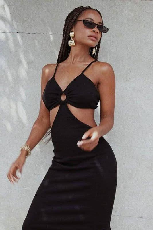 V Neck Triangle Hollow Strap Dress - Image 4