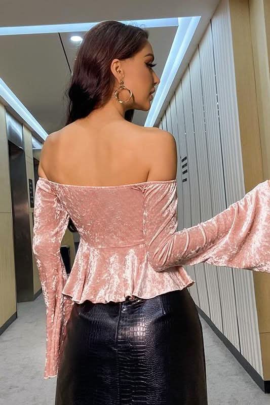 Peplum Top Bardot Neckline.