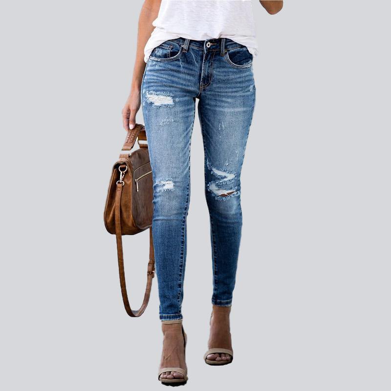 Mid Waist Stretch Jeans - The Woman Concept