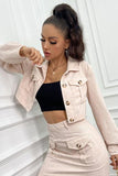 front button pocket flap winter jacket.