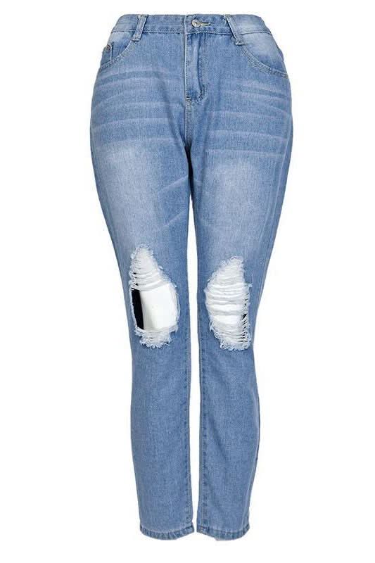 stretch hole pencil jeans - The Woman Concept
