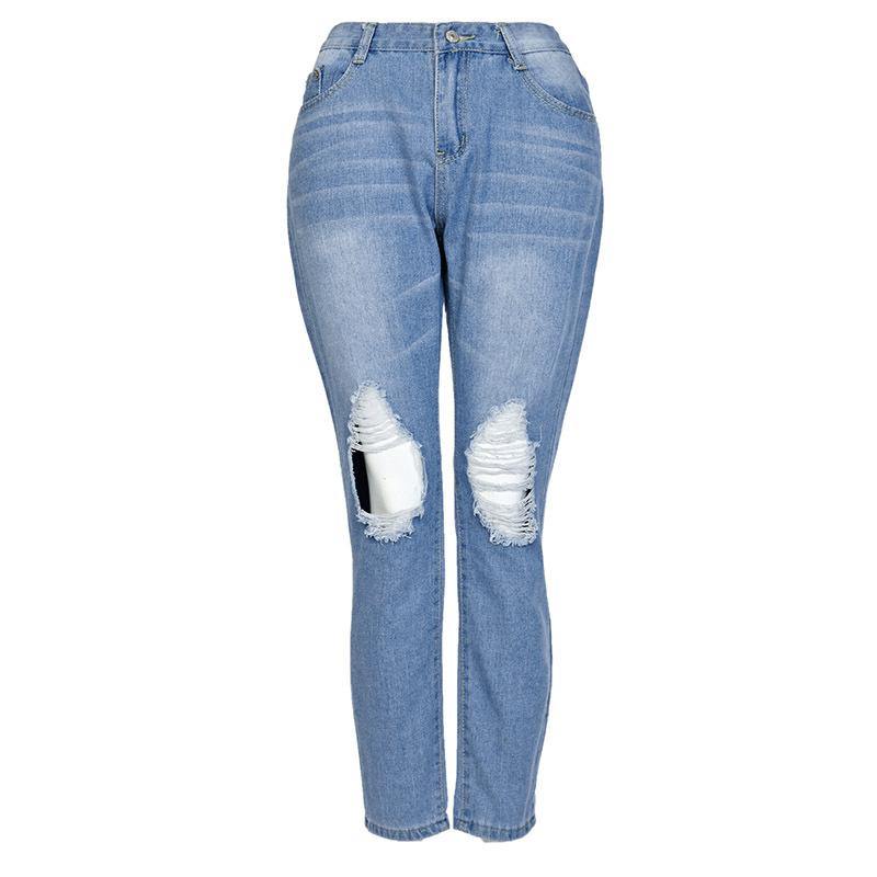 stretch hole pencil jeans - The Woman Concept
