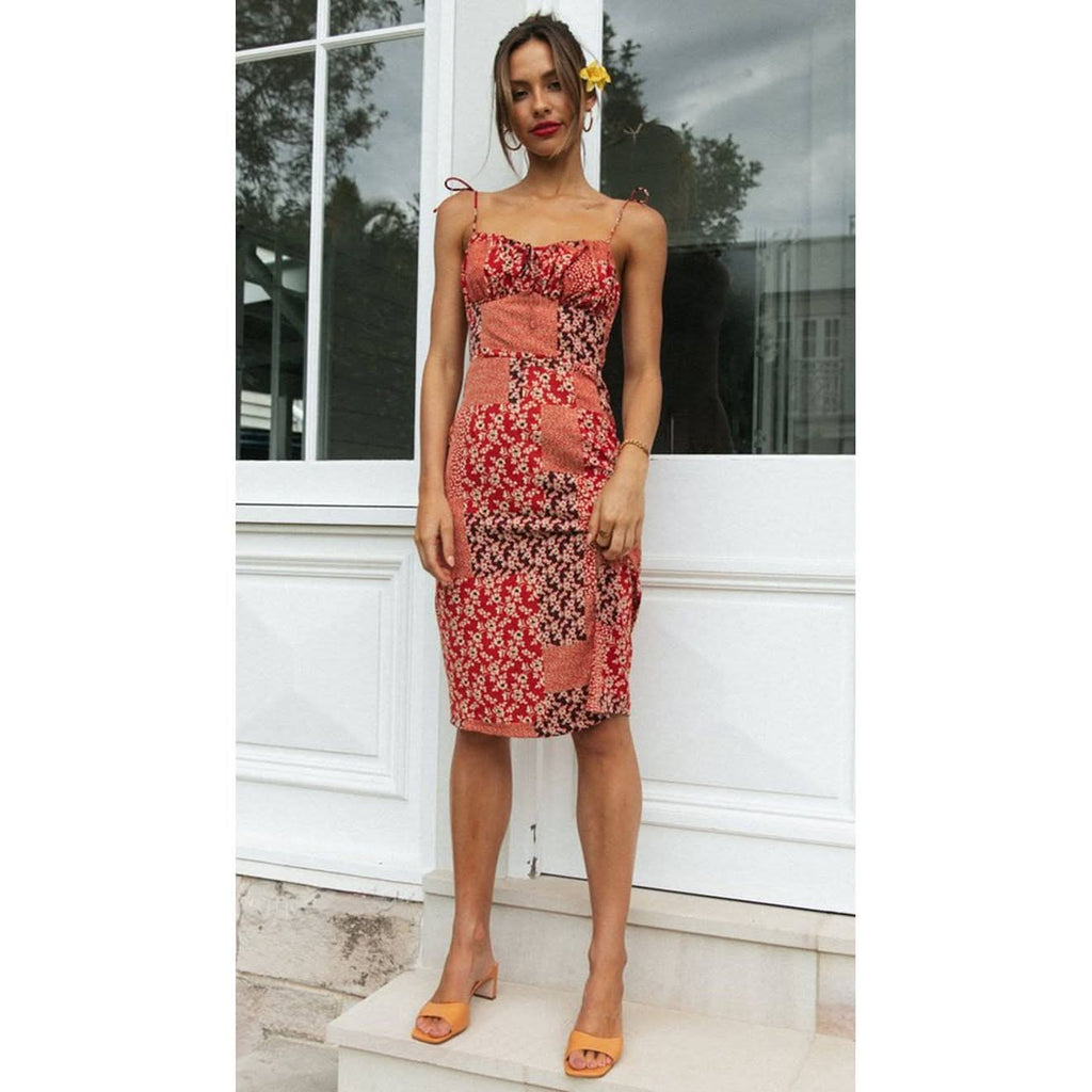 Patchwork tie dress - Image 7