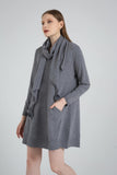 Long Sleeve Casual Soft Sweater Dress + Scarf - The Woman Concept