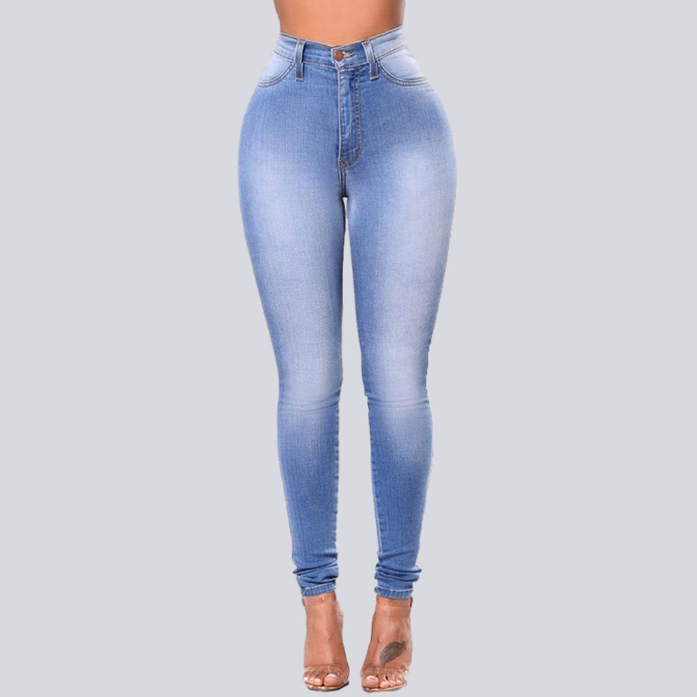 Stretch High Waist Casual Slim Jeans - The Woman Concept