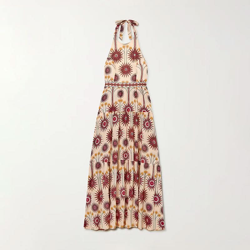 Summer Bohemian Tropical Floral dress - Side View