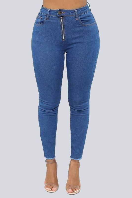 High Waist Slim Fit Pencil Jeans - The Woman Concept