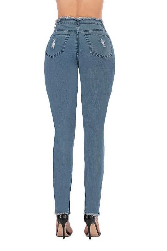 High Waist Skinny Stretch Jeans - The Woman Concept