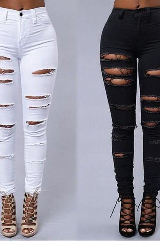 slimming ragged jeans - The Woman Concept