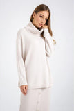 Turtle Neck Loose Long Sleeve Button Pullover Sweater