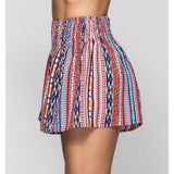 Mixed Color Print Beach Shorts.