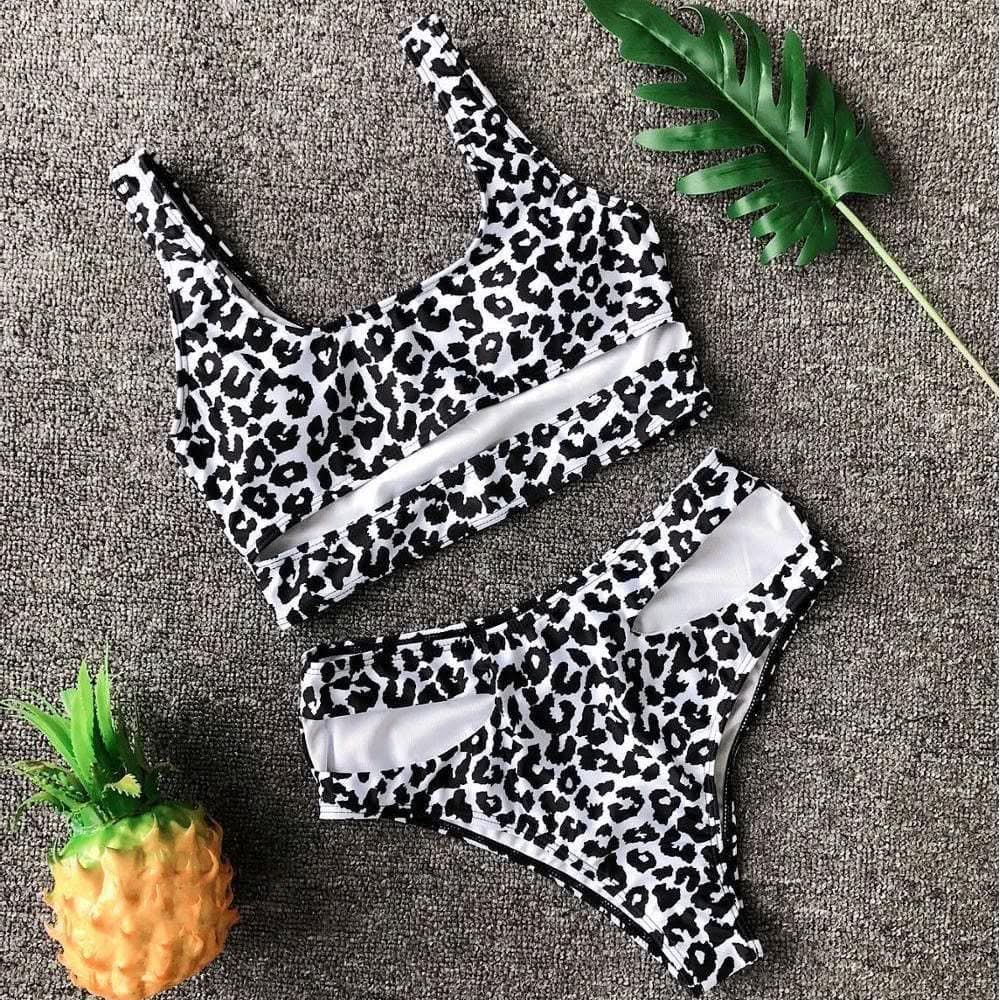 High Waist Hollow Out Leopard Print - The Woman Concept