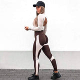 Color quick dry hip leggings - Brown / S