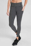 striped printed  yoga  leggings with pocket