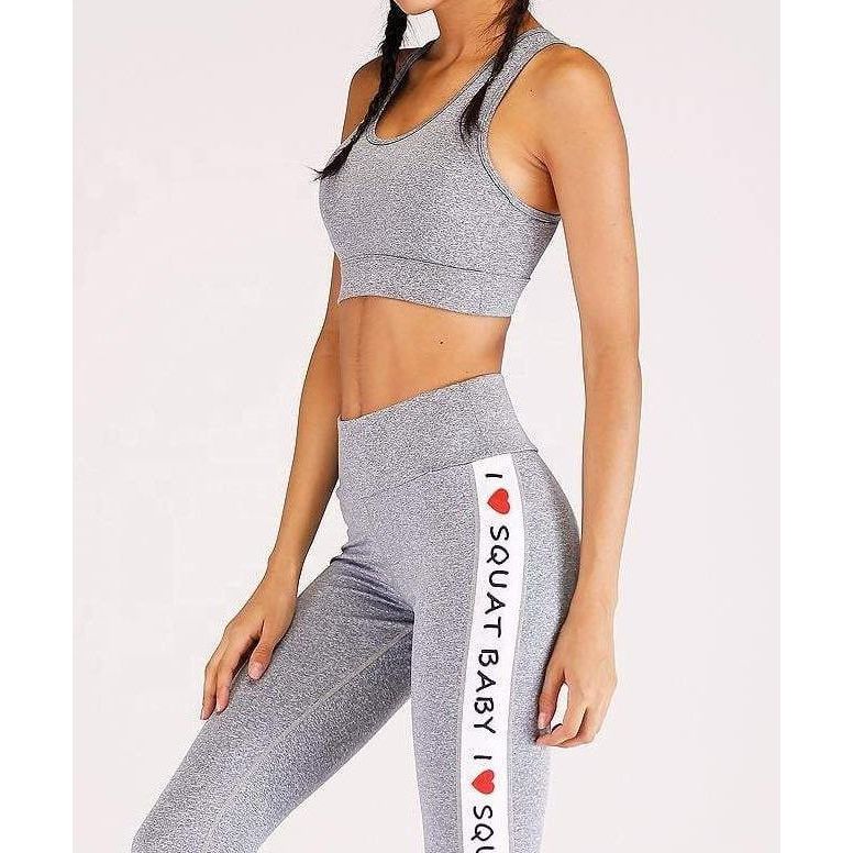 String Hollow Letter Pattern Yoga Set