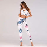 floral hollow out bandage  yoga wear