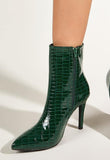 Toe Zippers Stiletto Heels Ankle Boots.
