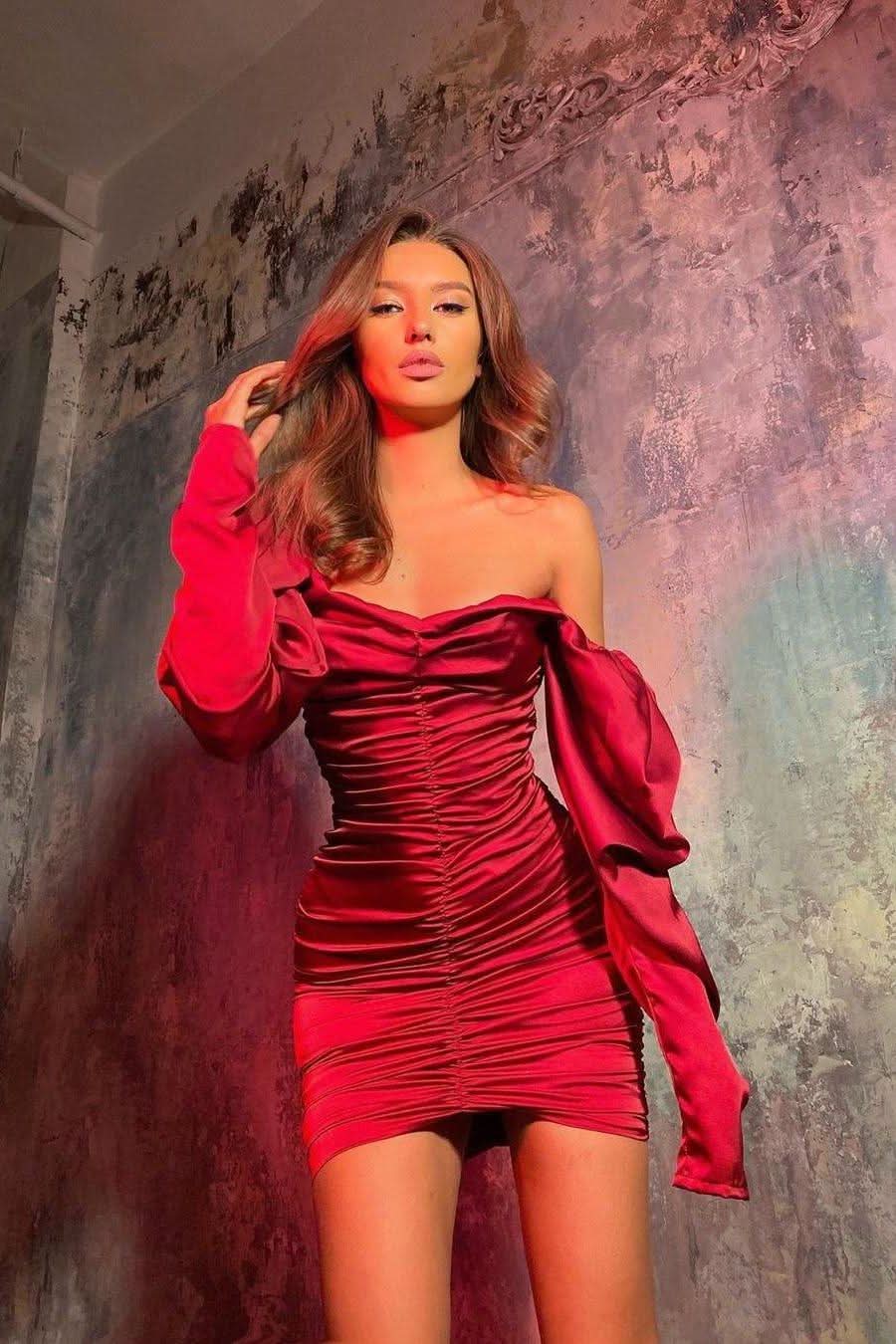 Unique Bodycon Long Sleeve Evening Dress - Shop Now!  The Woman Concept