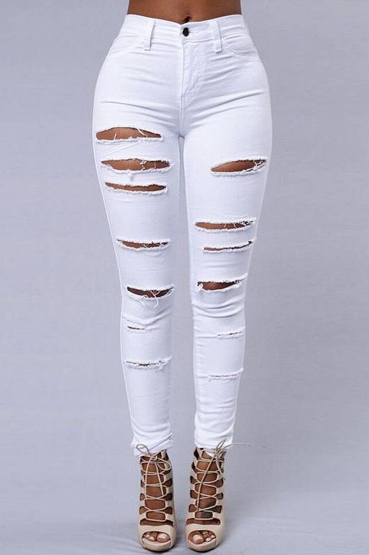 slimming ragged jeans - The Woman Concept