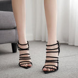 Stiletto High Heel Elegant Sandal Black.