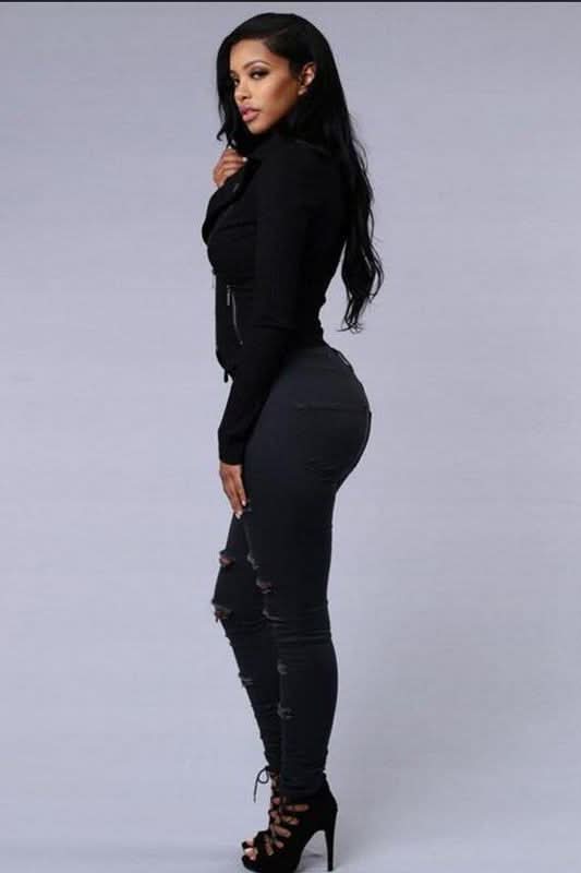 slimming ragged jeans - The Woman Concept