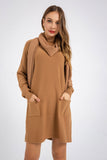 Long Sleeve Dress Knitted Sweater and Scarf - The Woman Concept