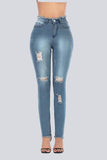 High Waist Skinny Stretch Jeans - The Woman Concept