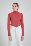 Turtleneck Sleeve Metal Button Pullover - The Woman Concept