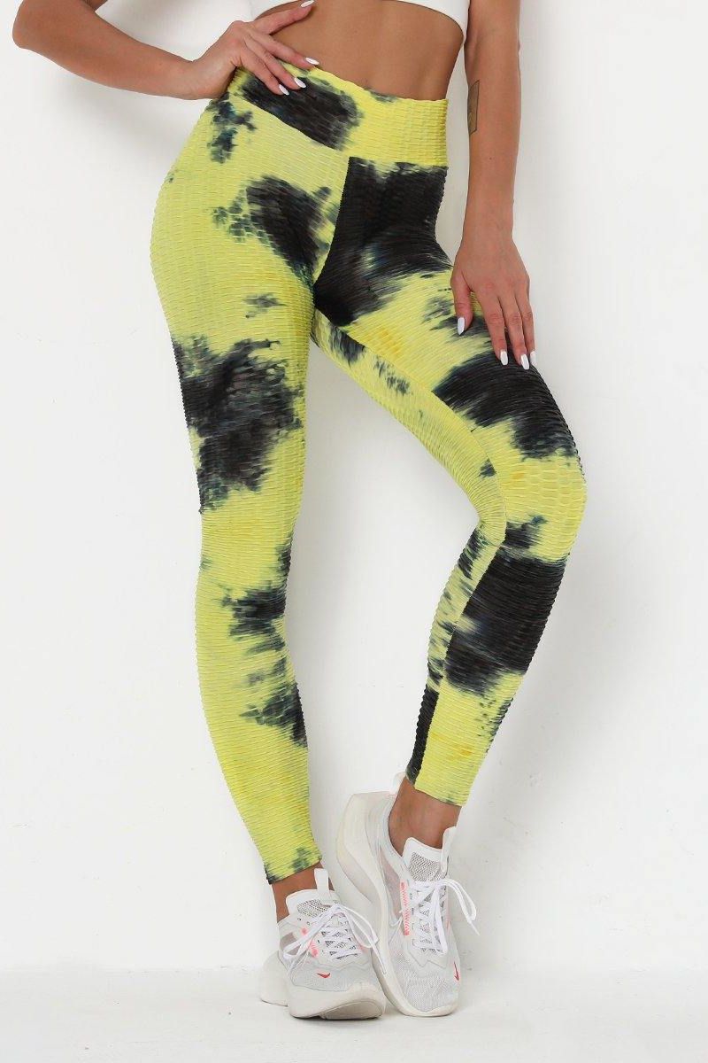 Yellow black Yoga Pants.