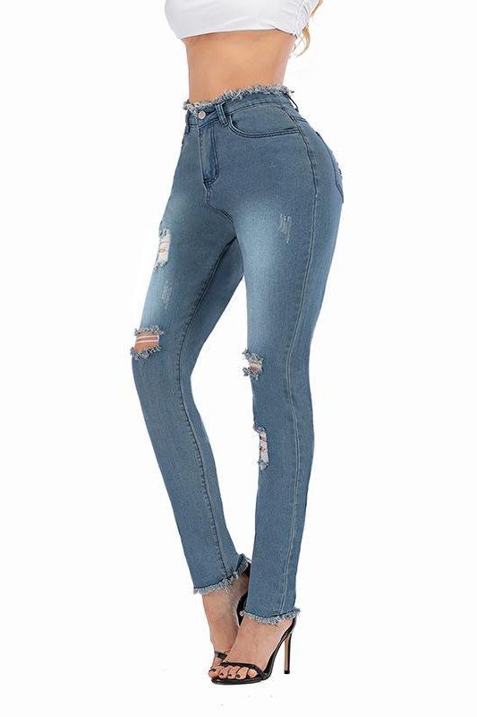 High Waist Skinny Stretch Jeans - The Woman Concept