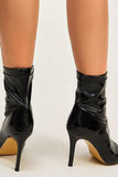 PU Leather Peep-Toe Zippers boots.