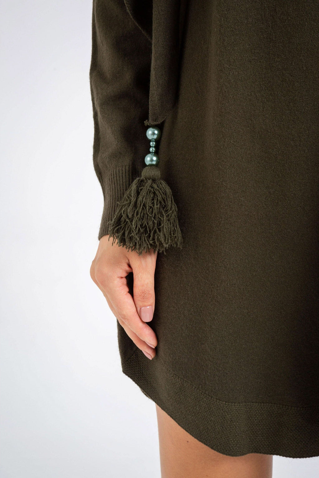 Long Sleeve Sweater Dress and Scarf - The Woman Concept