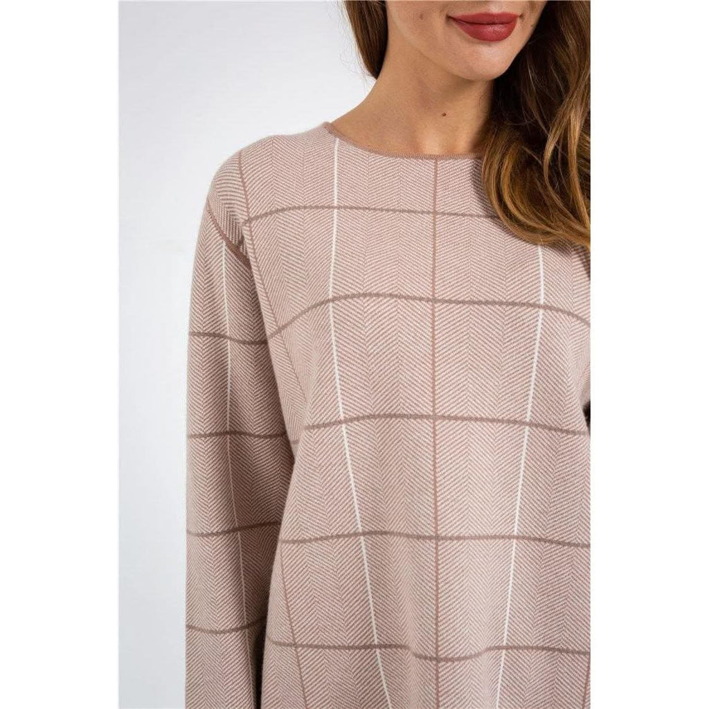 Knitting Check Plaid Sweater - The Woman Concept