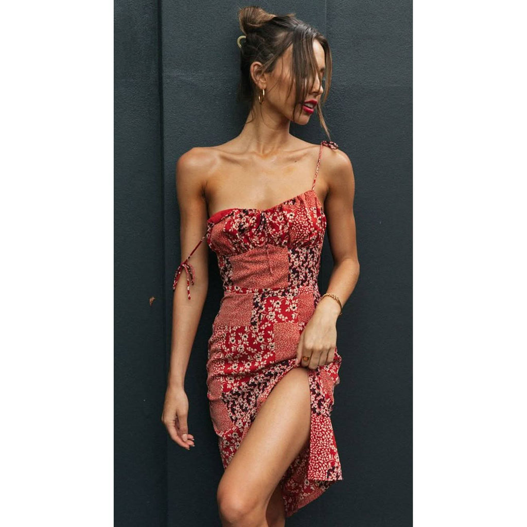Patchwork tie dress - Detail