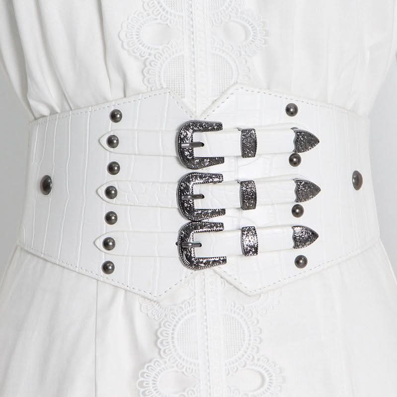 Puff Sleeve Ruffled Waist V Neck Dress - Detail