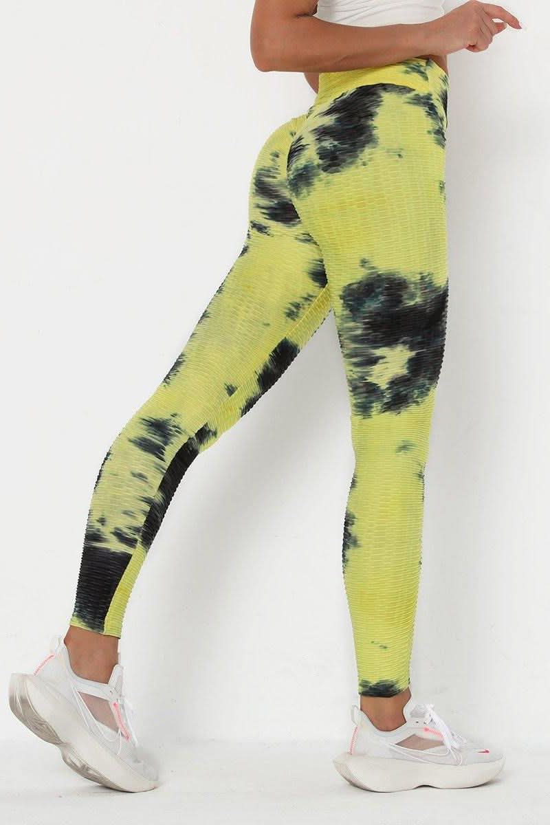 Yellow black Yoga Pants.