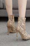 High Heel Snakeskin Martin Boots.