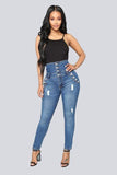 High Waist Stretch Jeans - The Woman Concept