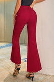 High Waist Flare Leg Pants.