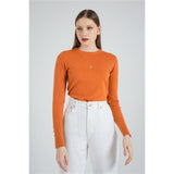 Button Sleeve Knitted Sweater Pullover - The Woman Concept