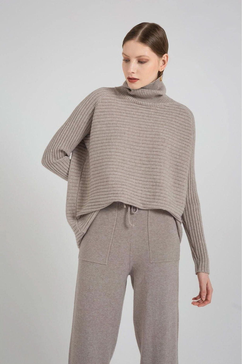 Casual Loose Knitted Turtleneck Sweater - The Woman Concept