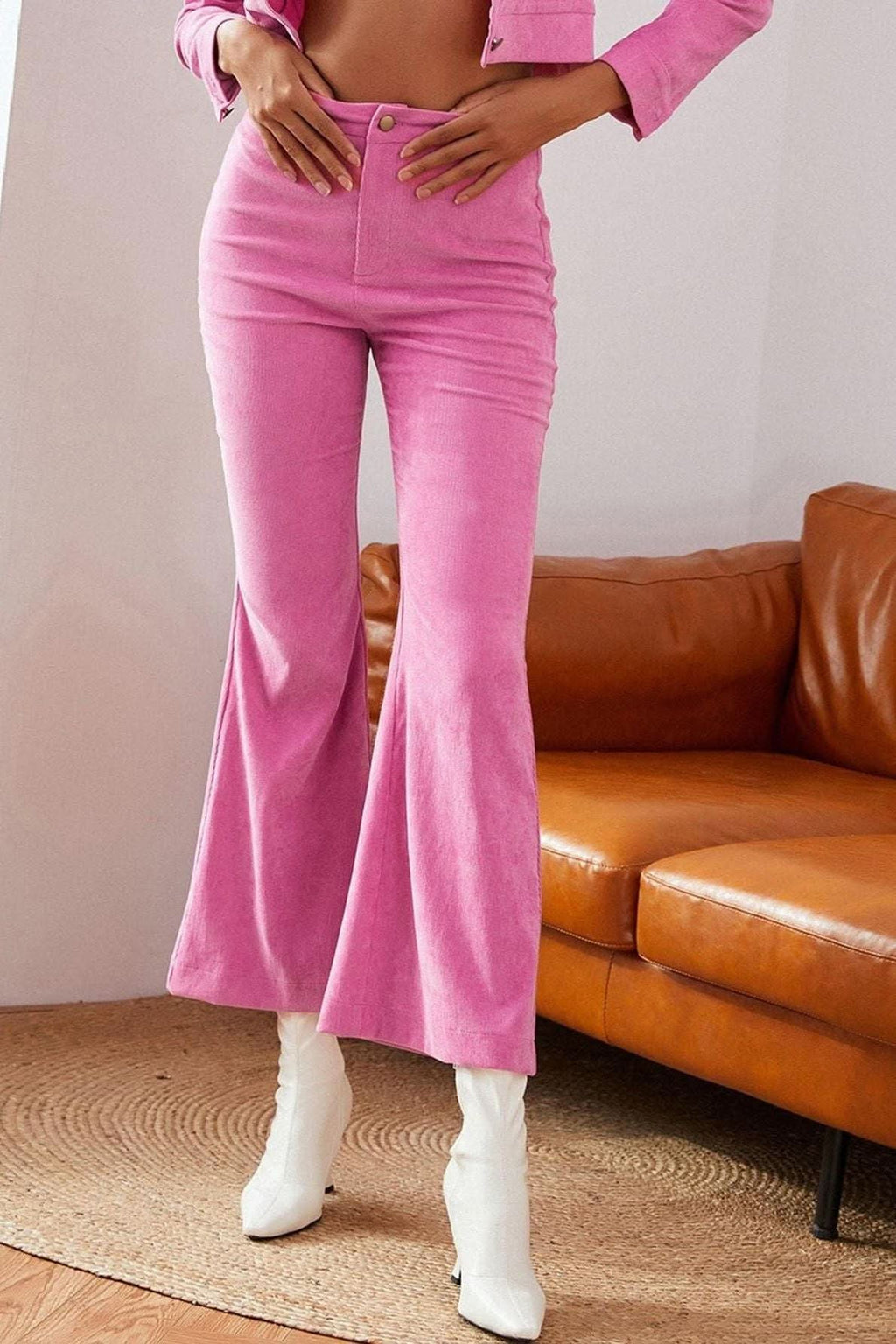 High Waist Flare Leg Pants.