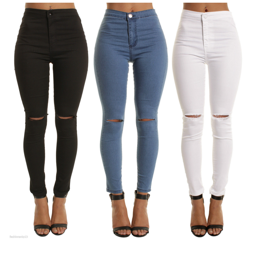 Thin Knee Holes And Feet Casual Pants - The Woman Concept
