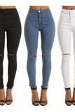 Thin Knee Holes And Feet Casual Pants - The Woman Concept