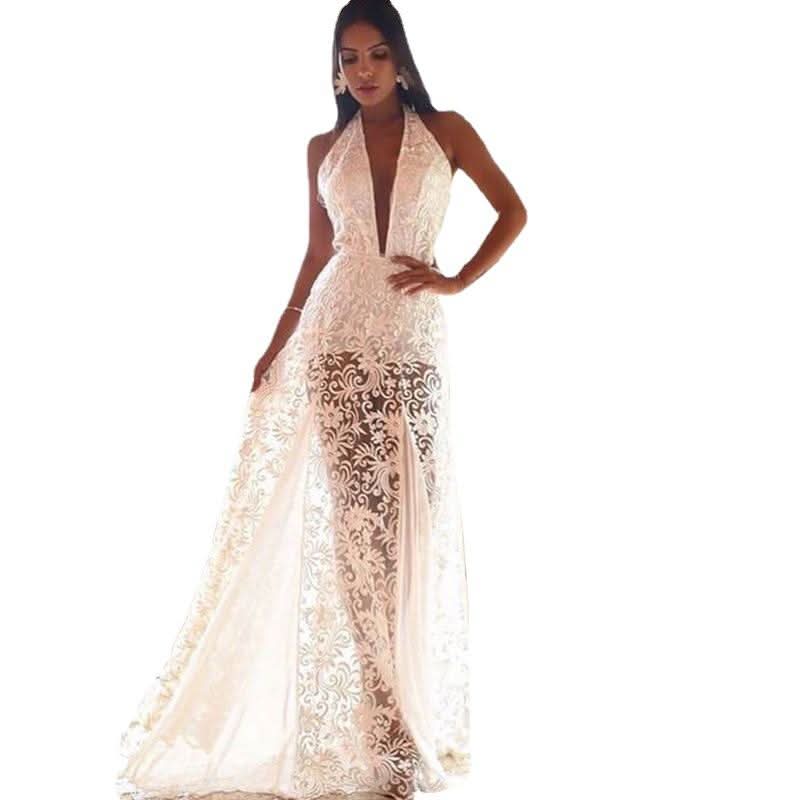Long backless white evening dress - Image 5