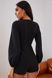 Lantern Neck Sleeve Romper.