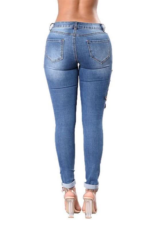 Stretch Embroidered Ripped Jeans - The Woman Concept