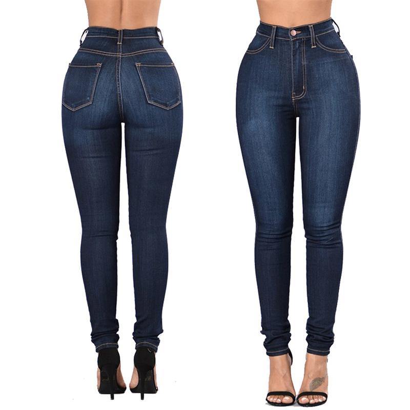 Stretch High Waist Casual Slim Jeans - The Woman Concept
