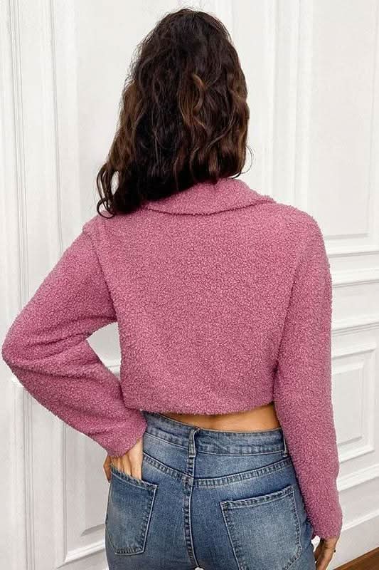 Button Front Teddy Jacket.