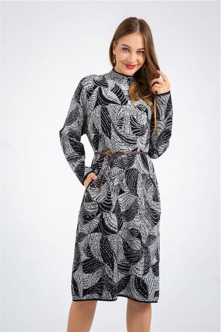 Casual Knit Sweater Dress - The Woman Concept